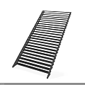 Long Black Metal Grille Rack With Durable Slats For Industrial Equipment