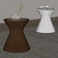 Modern Brown And White Side Tables With Gold Decor Magazines And Dried Branches On Rug