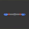Colorful Playground Seesaw With Blue Seats Red Circular Handles Metal Beam And Spring Base