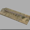 Detailed Miniature Railroad Model Scene With Tracks Bridge Grass And Dirt