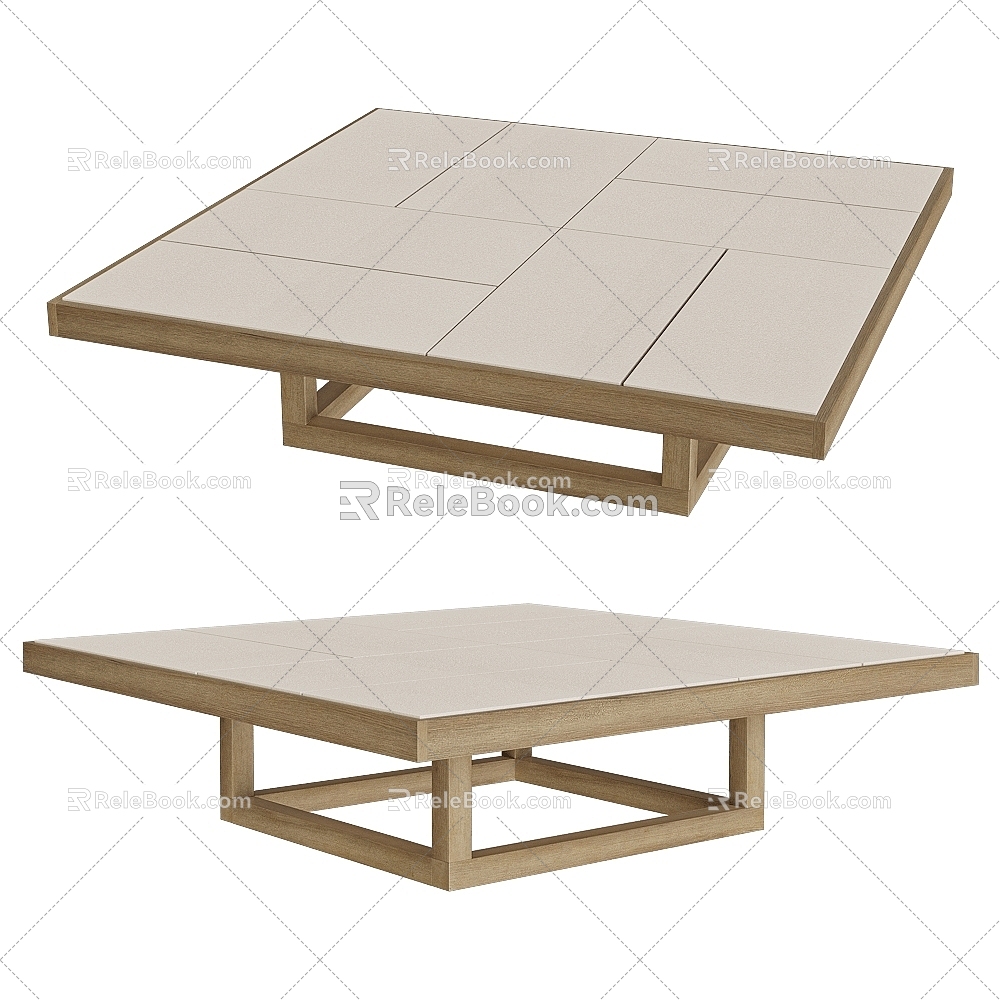 Braid Modern Minimalist Coffee Table Square Coffee Table Log Coffee Table 3d model