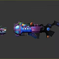 Colorful Futuristic Weapons Collection With Neon Glowing Effects And Modern Sci Fi Design