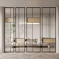 Modern partition glass screen partition 3d model