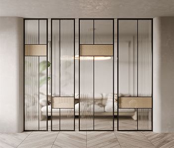 Modern partition glass screen partition 3d model