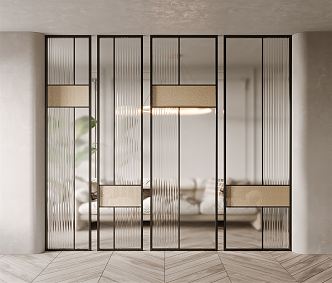 Modern partition glass screen partition 3d model