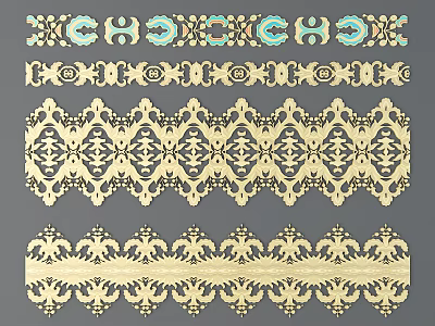 Chinese ethnic style color carved traditional pattern national decoration 3d model