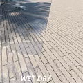 Outdoor Ground Surface Neatly Laid With Patterned Bricks And Natural Shadows
