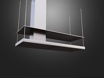 Modern Stainless Steel Kitchen Range Hood With Sleek Design And Vertical Structure 3d model