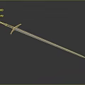 Elegant Long Blade Sword With Blue Hilt And Metal Accents Design