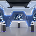 High Tech Lab Interior With Futuristic Design And Displays 3d model