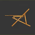 Natural Wooden Folding Lounge Chair with Comfortable Armrests and Backrest Design