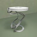 Modern Coffee Table With Spiral Design Base And White Round Top Surface 3d model