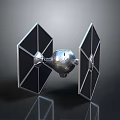 Space Starfighter Model Featuring Diamond Shaped Wings And Silver Cockpit