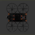 Intelligent Transport Drone With Four Propellers And Dark Orange Design Details
