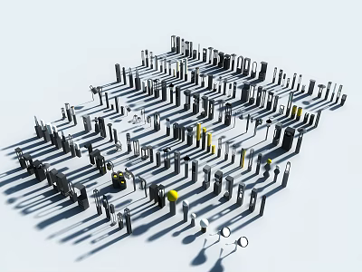 Stylish Outdoor Lights With Multiple Modern Designs And Garden Pathway Illumination 3d model