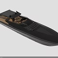 Modern Black Watercraft With Sleek Streamlined Design Cockpit And Roof Canopy