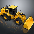 Yellow Heavy Duty Construction Utility Vehicle With Large Tires And Front Bucket
