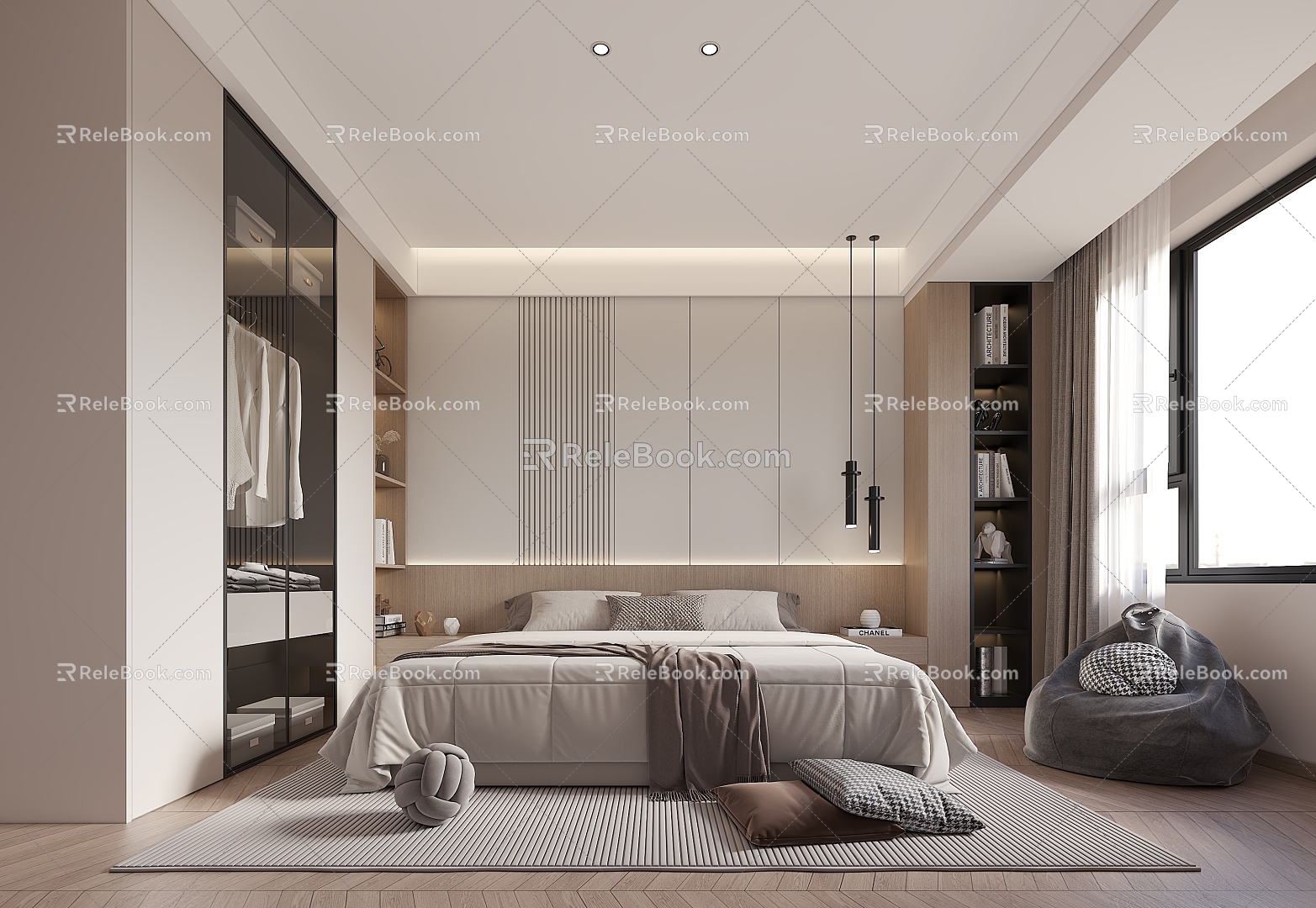 Cream wind bedroom 3d model