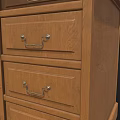Classic Wooden Office Desk With Green Leather Top And Metal Handle Drawers