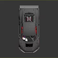 Silver High Performance Race Car With Red Rims Rear Spoiler And Yellow Headlights
