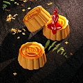 Moon Cake Mid-Autumn Moon Cake Flow Heart Moon Cake Moon Cake Mid-Autumn Food Dessert Mid-Autumn Flow Heart 3d model