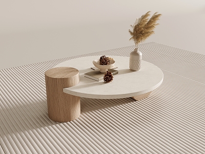 Cream wind coffee table 3d model