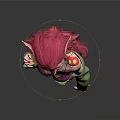 Pink Haired Elf Character Holding Small Bird Wearing Purple Camisole And Green Coat