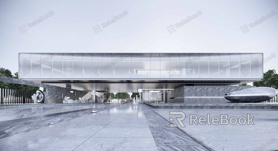 Modern Sales Office Building Midea Ding Tang River Sales Office model