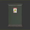 Green Industrial Electrical Equipment Cabinet With Warning Sign And Sturdy Design
