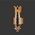 Pixel Art 3D Model of Orange Boar Like Creature With Black Mane