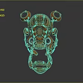 Intricate Copper Steampunk Mechanical Headgear With Circular Rings And Metal Framework