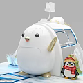 Snowy Theme Photo Spot With White Blue Igloo Penguin Dolls Happy Ice Sign And Scarf