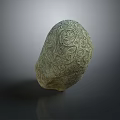 Hand Carved Natural Stone Sculpture With Intricate Spiral Patterns And Smooth Surface