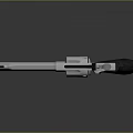 Silver Metallic Revolver With Textured Grip And Shiny Barrel Design