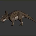 Realistic Triceratops Dinosaur 3D Model With Three Horns Frill And Detailed Skin Texture
