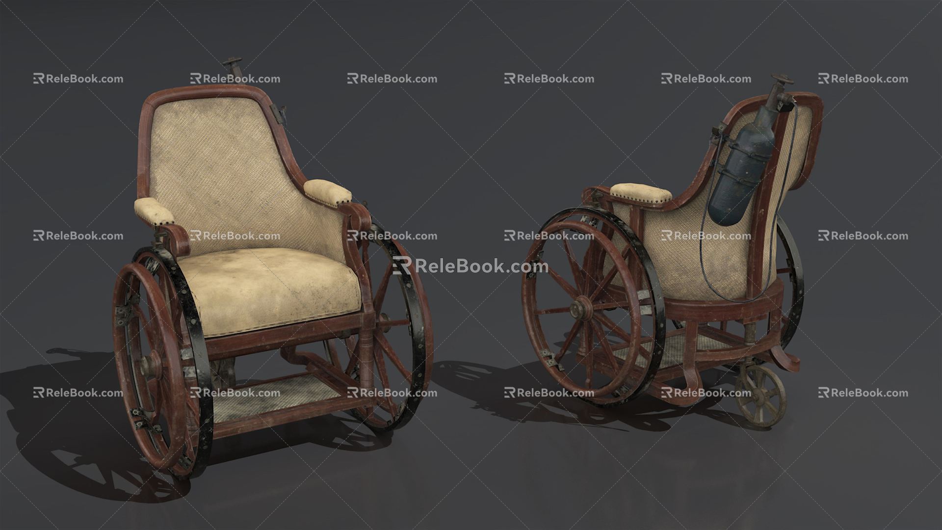 Old wheelchairs for modern wheelchairs 3d model