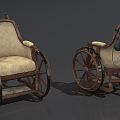 Old wheelchairs for modern wheelchairs 3d model