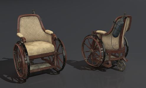 Old wheelchairs for modern wheelchairs 3d model