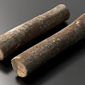 Natural Stone Wood Logs with Textured Surface and Dark Background Displayed in Studio 3d model