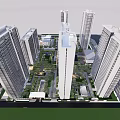 Modern High Rise Residential Landscape With Lush Green Spaces And Community Area
