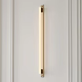 Modern Minimalist Wall Sconce with Brass Frame on White Interior Wall 3d model
