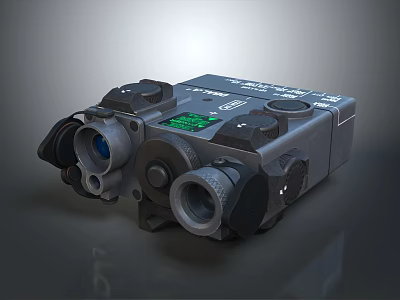 Tactical Weapon Sight With Multiple Lenses Adjustable Knobs And Green 3d model