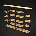 Modern Display Shelf With Wooden Shelves Metal Frame And Multiple Layers For Retail Product