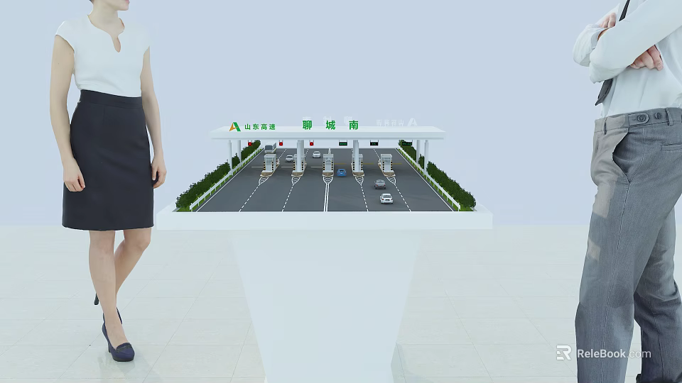 Smart Gas Station Commercial Equipment With Modern Fuel Dispensers And Vehicle Service 3d model 