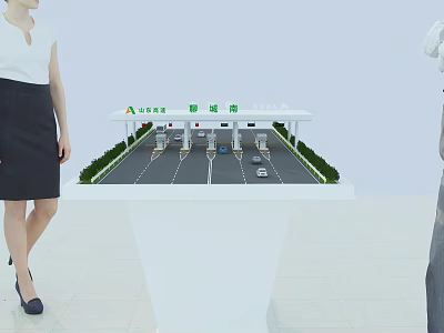 Smart Gas Station Commercial Equipment With Modern Fuel Dispensers And Vehicle Service 3d model