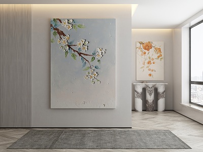 Modern plant painting decorative painting 3d model