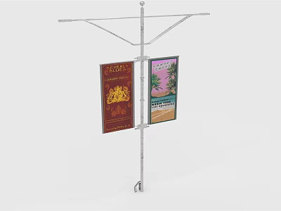 Outdoor Display Furniture With Metal Stand And Double Sided Advertisement Boards 3d model
