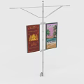 Outdoor Display Furniture With Metal Stand And Double Sided Advertisement Boards
