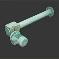 White Industrial Mechanical Equipment With Electric Motor And Flange Mounted Shaft
