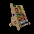 Wooden Baby Walker Toy with Colorful Gears Paddles and Rolling Wheels for Toddler Learning